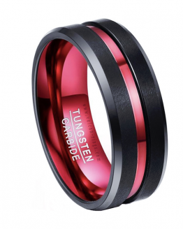 whakaari anneau carbure de tungstene collection red vulcan-rings